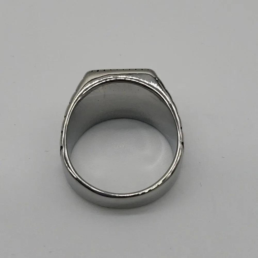 Yellow Cubic Zirconia Handmade Men's Ring Size 13 1/2 NWT